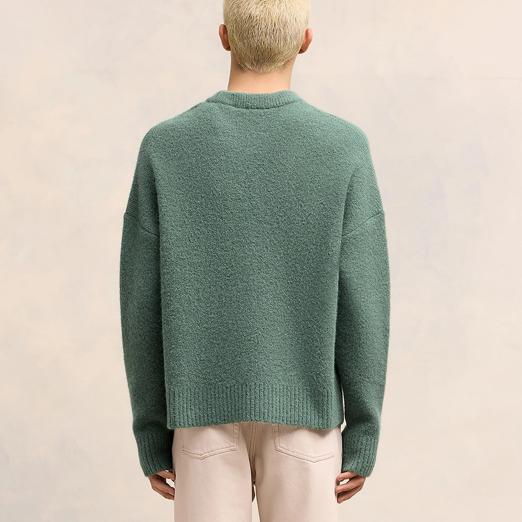 AMI Paris Off White De Coeur Alpaca-Blend Knit Jumper - M
